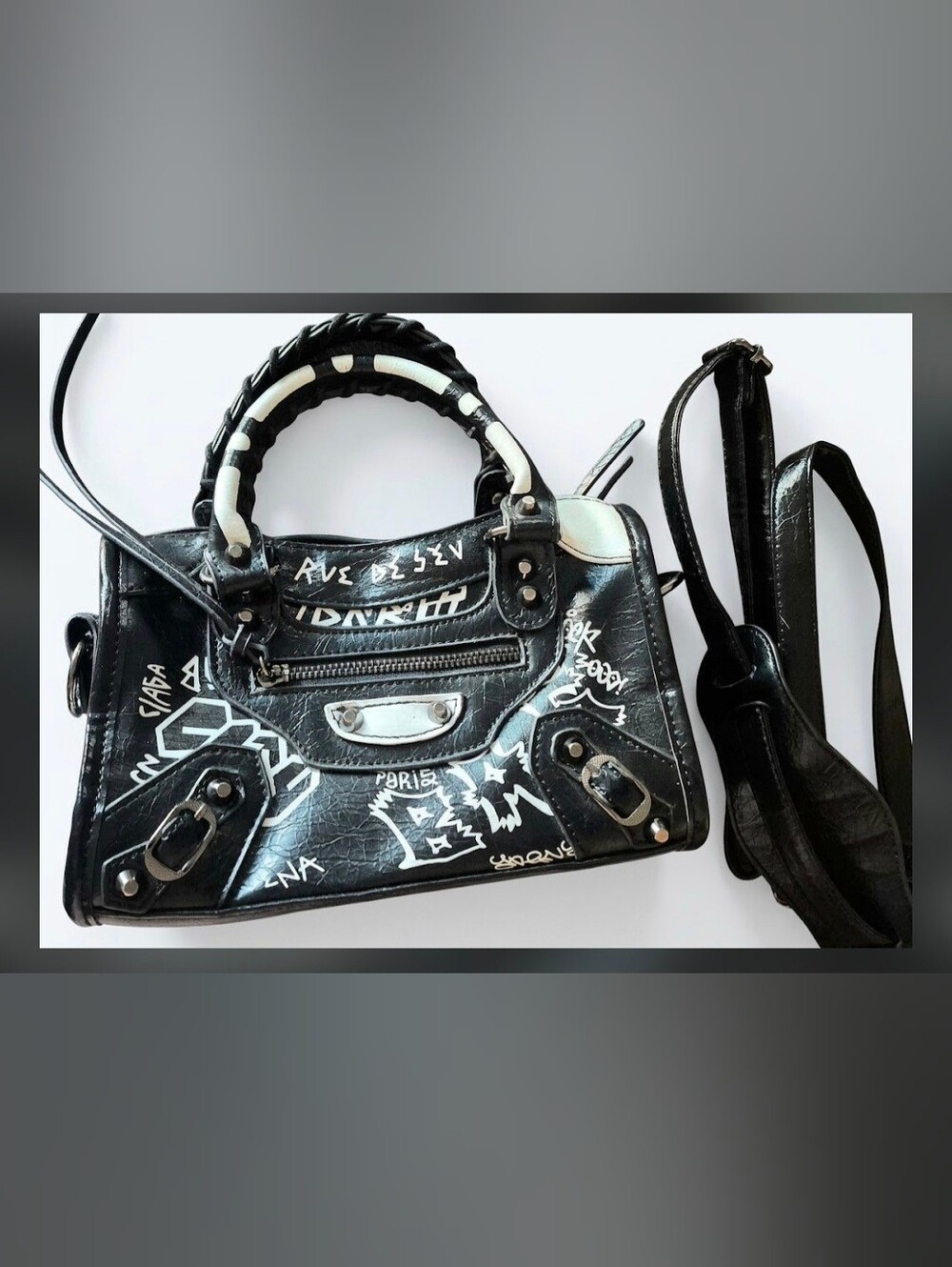 Graffiti Leather Art Satchel